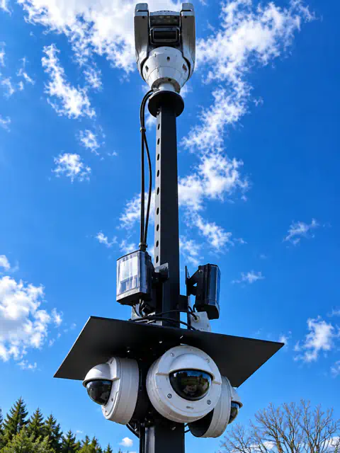 Mobiler Videoturm mit mehreren Überwachungskameras für die smarte Videoüberwachung und Echtzeitanalyse